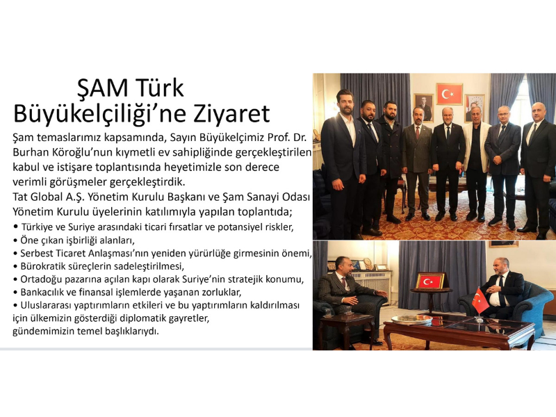 Diplomatik Zirve: TUSKİM Heyeti Şam Türk Büyükelçiliği’nde